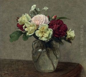 Bouquet De Roses Varies by Henri Fantin-Latour