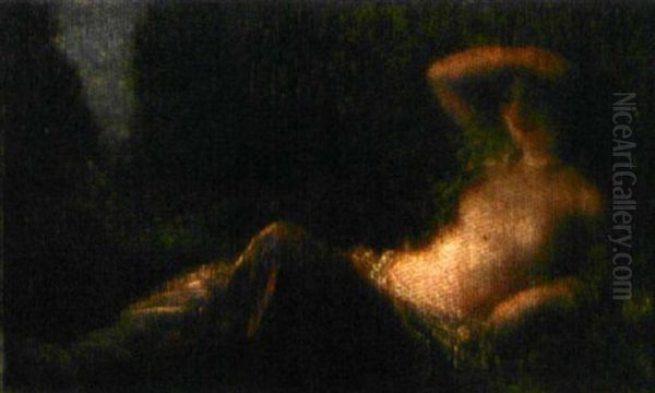 Femme Allongee Dans Un Paysage - view 1