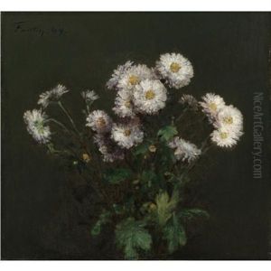 Bouquet De Chrysanthemes Blancs by Henri Fantin-Latour