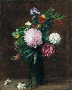 Fleurs, Gros Bouquet Avec Trois Pivoines by Henri Fantin-Latour