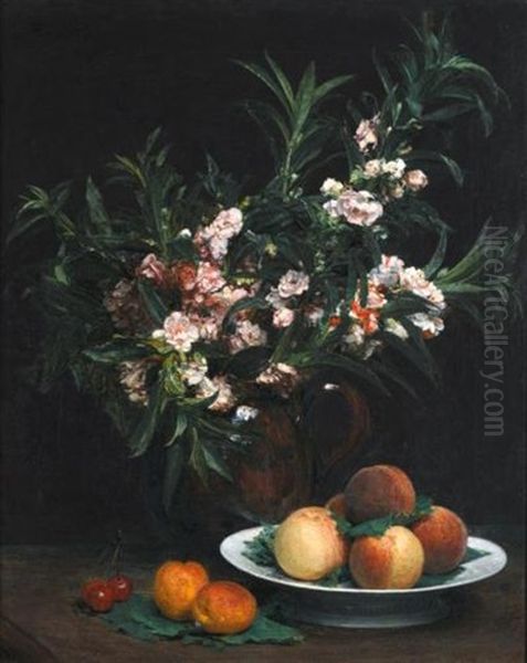 Nature Morte (balsamines, Peches Et Abricots) - view 1