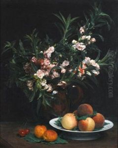 Nature Morte (balsamines, Peches Et Abricots) by Henri Fantin-Latour