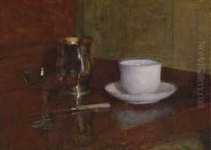 Nature Morte, Tasse, Gobelet D'argent Et Coupe De Champagne by Henri Fantin-Latour