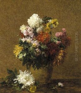 Grand Bouquet De Chrysanthemes by Henri Fantin-Latour