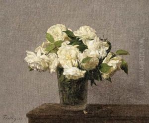 Roses Blanches Dans Un Vase by Henri Fantin-Latour