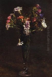 Fleurs: Oeillets Et Jacynthe Dans Une Flute A Champagne by Henri Fantin-Latour