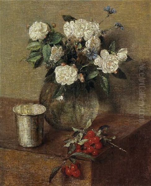 Roses Blanches Et Cerises - view 1