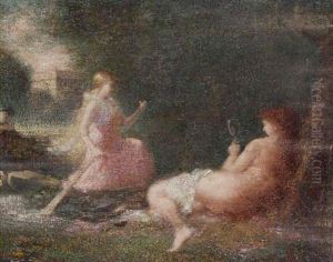 Two Nymphs By A Lake Two Nymphs By A Lake