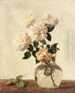 Fleurs, Roses De La Malmaison by Henri Fantin-Latour