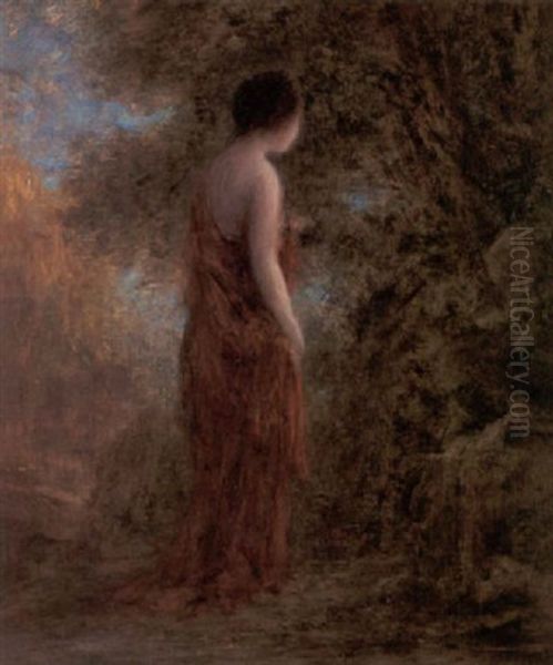 Standing Woman In A Forest Clearing - view 1