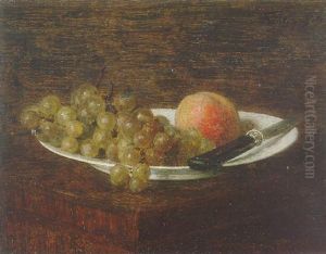 Nature Morte, Peche Et Raisin by Henri Fantin-Latour