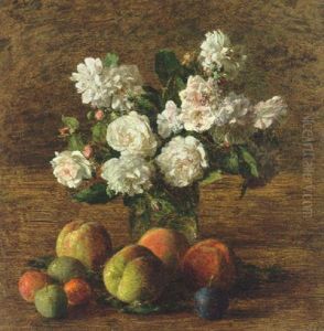 Nature Morte: Roses Et Fruits by Henri Fantin-Latour