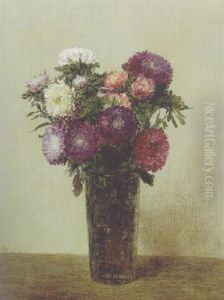 Vase De Fleurs - Reine Marguerites by Henri Fantin-Latour