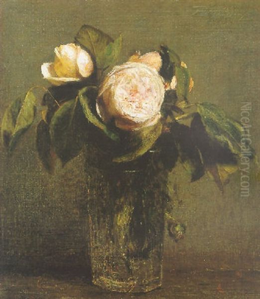 Roses Dans Un Verre Long - view 1