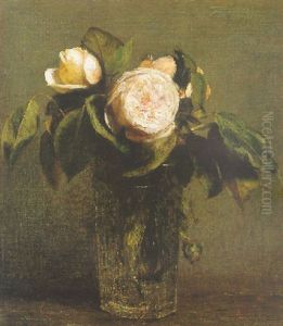 Roses Dans Un Verre Long by Henri Fantin-Latour