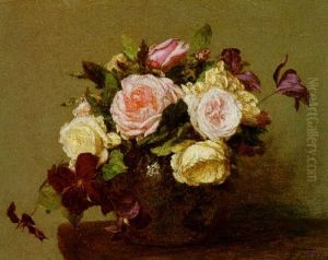 Rose Et Clematites by Henri Fantin-Latour