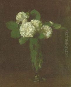 Roses Blanches Dans Une Flute A Champagne by Henri Fantin-Latour
