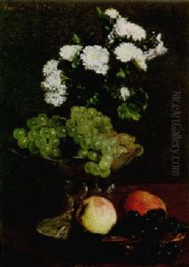 Nature Morte Aux Chrysanthemes Et Raisins by Henri Fantin-Latour
