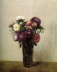 Vase De Fleurs - Reines Marguerites by Henri Fantin-Latour
