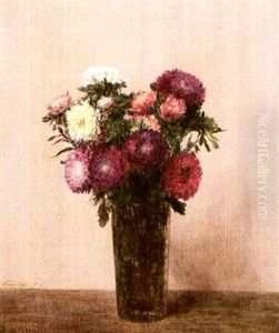 Vase De Fleurs-reine Marguerites by Henri Fantin-Latour