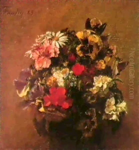 Bouquet De Fleurs-pensees - view 1