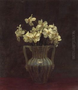 Narcisses Blancs Dans Un Verre Opalin by Henri Fantin-Latour