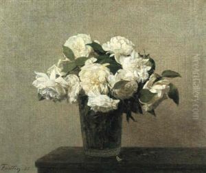 Nature Morte Aux Roses Blanches by Henri Fantin-Latour