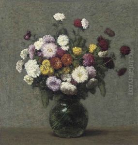 Bouquet De Zinnias Dans Un Vase Boule