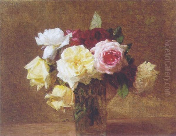 A Bouquet Of Roses In A Glass - view 1