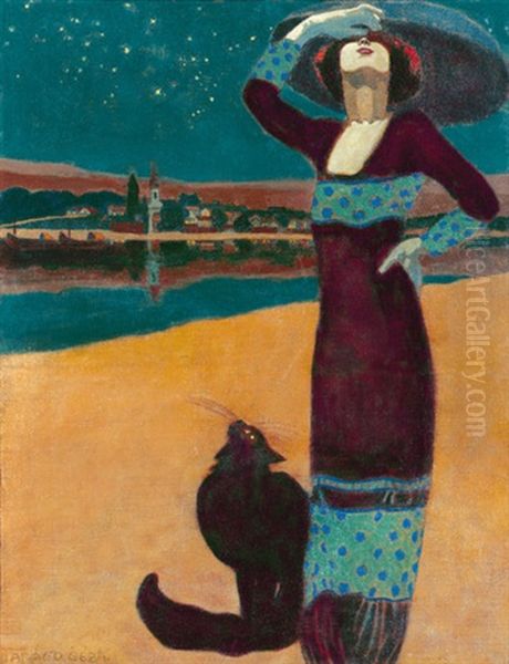 Woman With Cat - view 1
