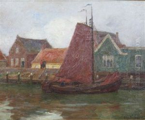 Een Volendamse Visserboot Aan De Kade