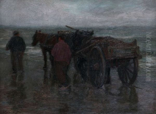 Shrimpers At The Beach - view 1