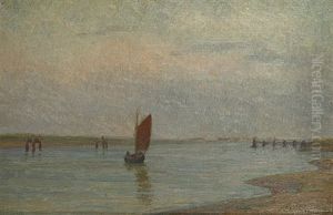 Zeilboot Te Nieuwpoort by Edgard Farasyn