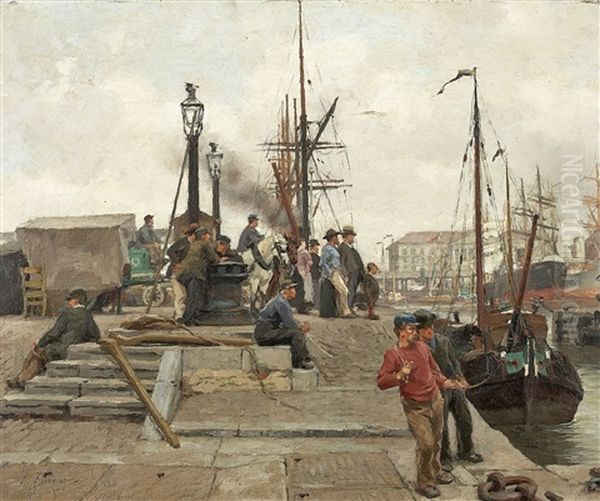Seeleute Im Antwerpener Hafen - view 1