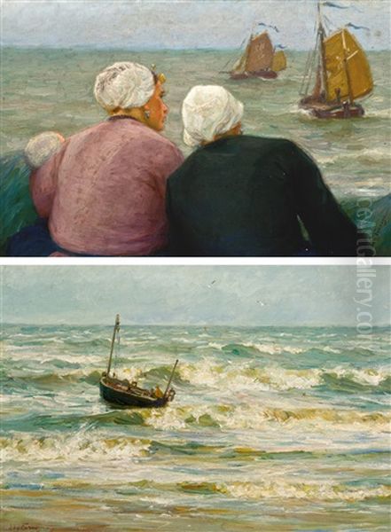 Marine Avec Bateau De Peche (+ Le Depart Des Pecheurs, Smllr; 2 Works) - view 1