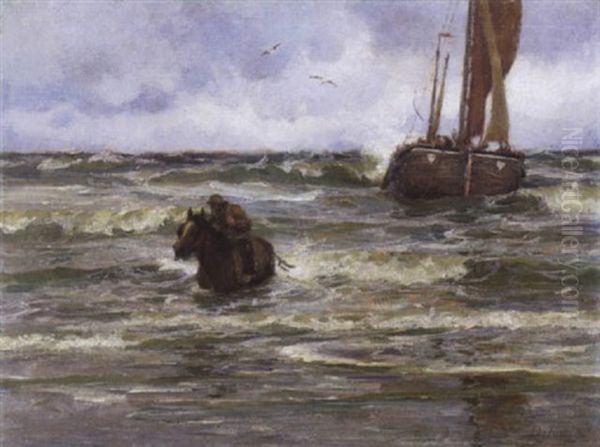 Het Binnenhalen Van De Boot (katwijk) - view 1