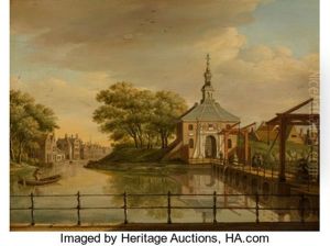 View Of The Zijlpoort, Leiden; View Of The Witte Poort, Leiden, 1773 (a Pair)