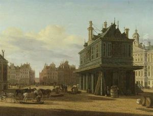 The Dam And The Town Hall, Amsterdam, With Horses And Sledges By The Waag