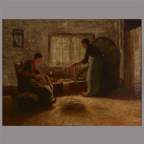Two Women Spinning - view 1