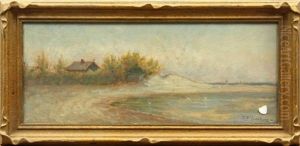 Beach Landscape With House And Dunes by Ammi Merchant Farnham
