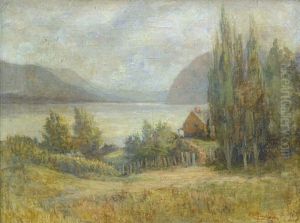 Red House On A Hillock by Ammi Merchant Farnham