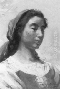 Portrait Of A Peasant Girl by Herbert Cyrus Farnum