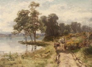 Woodcart By A Loch by David Farquharson