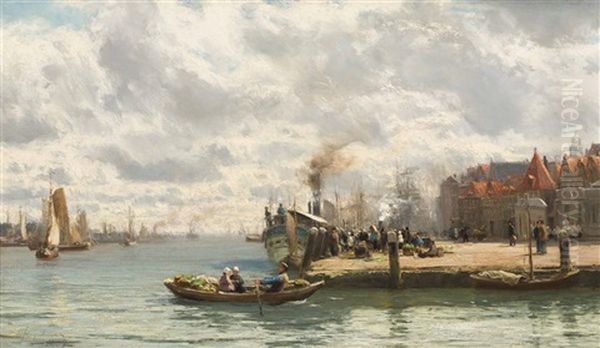 A Busy Harbour Scene - view 1