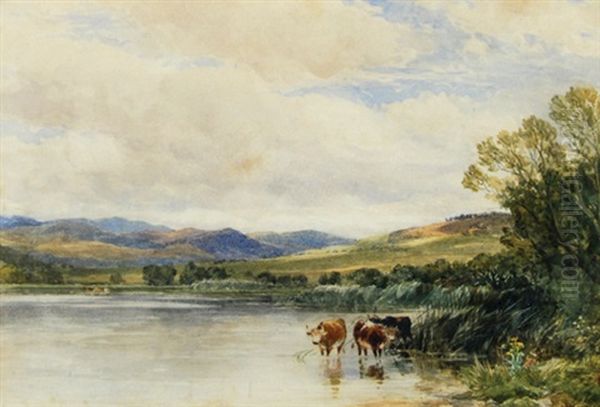 A Lowland Moor - A Group Of Peat Gatherers - view 1