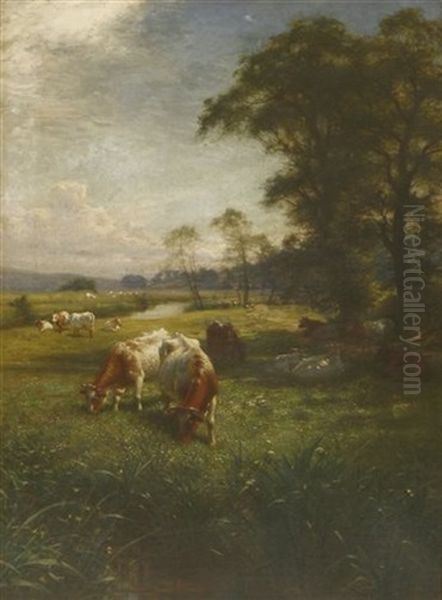 A River Landscape With Cattle Grazing - view 1