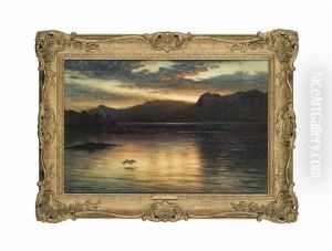 Lone Flight Over The Loch At Sunset by Joseph Farquharson