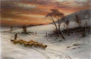 When Day Expiring In The West, The Shepherd Tends To His Flock by Joseph Farquharson