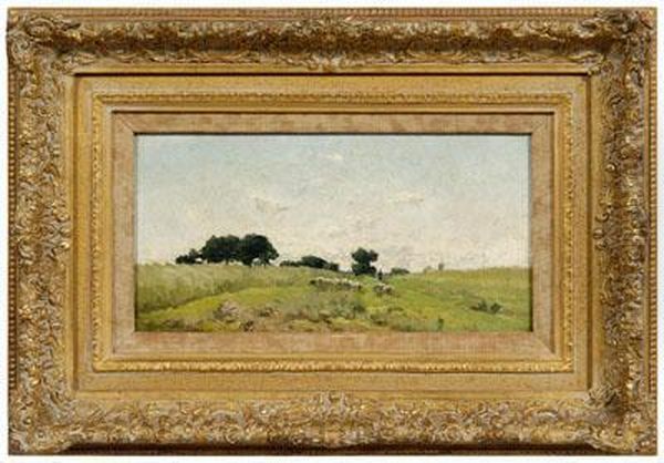 Pastoral Landscape With Sheep, Figure And Distant
Windmill - view 1