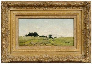 Pastoral Landscape With Sheep, Figure And Distant
Windmill by Alphonse Asselbergs